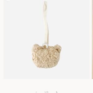 NEW The Blueberry Hill Organic Sherpa Bear Plush Pacifier Binky Clip, NWT